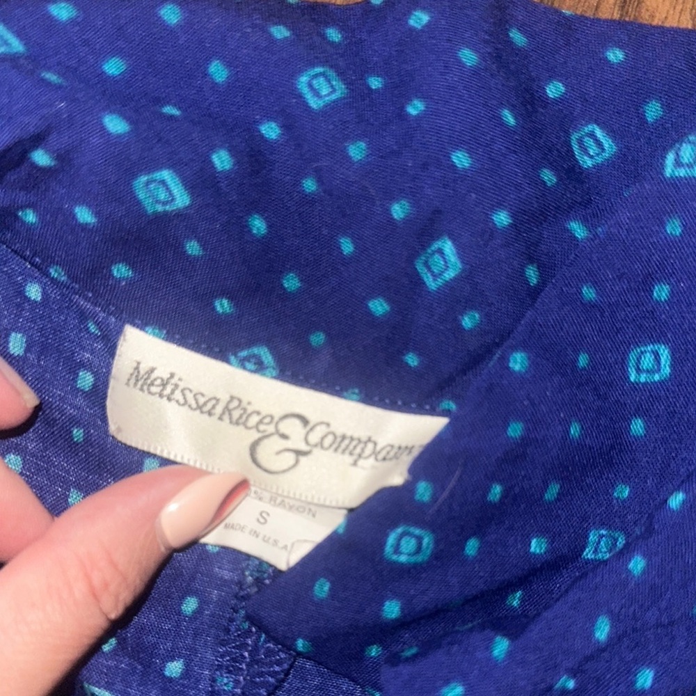 Blue Button-Up Top and Skirt Set - Picture 2 of 4